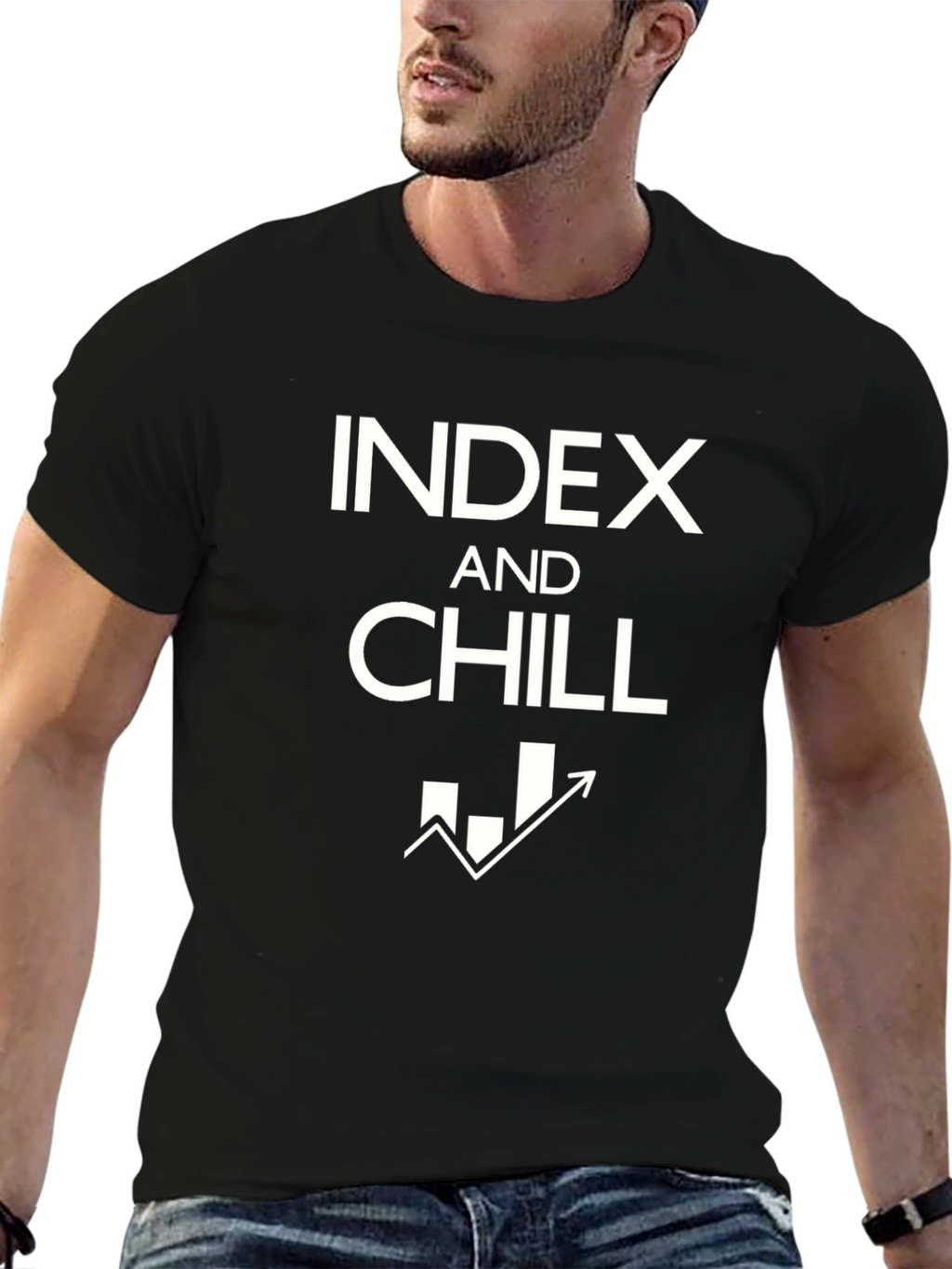 Index and Chill Black Cotton Graphic Tee