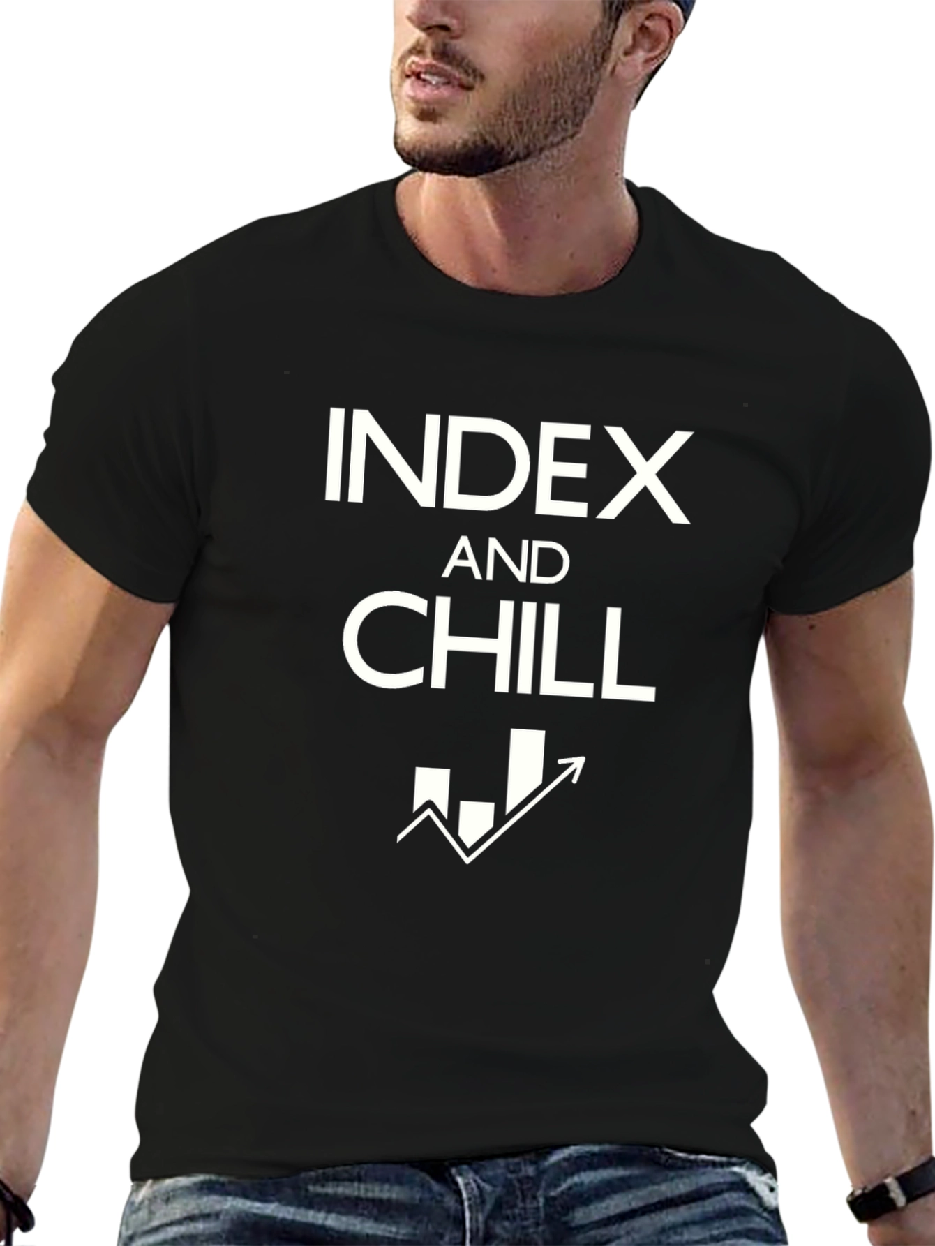 Index and Chill Black Cotton Graphic Tee