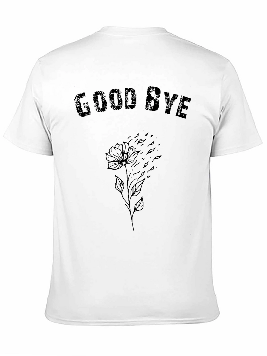 Goodbye Flower Graphic Tee - Black Casual Shirt