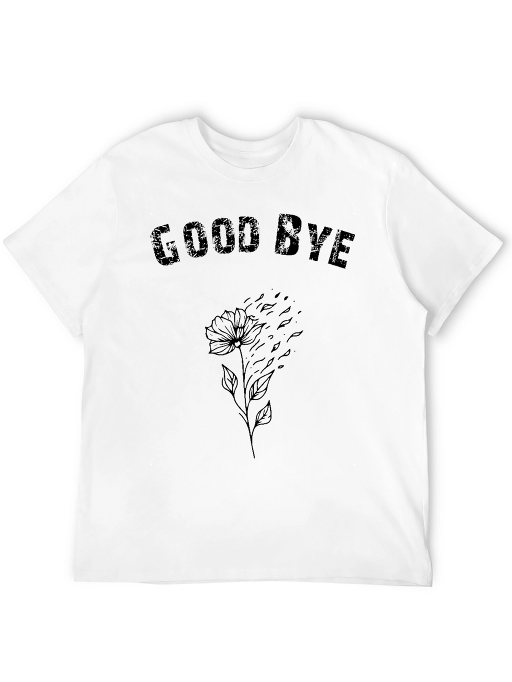 Goodbye Flower Graphic Tee - Black Casual Shirt