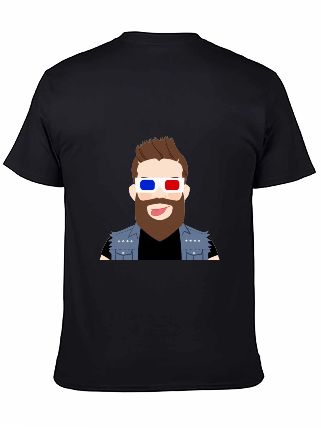Cool Cartoon Graphic Tee - 3D Glasses Dude