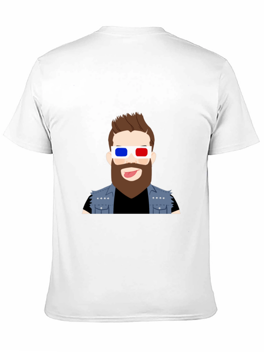 Cool Cartoon Graphic Tee - 3D Glasses Dude