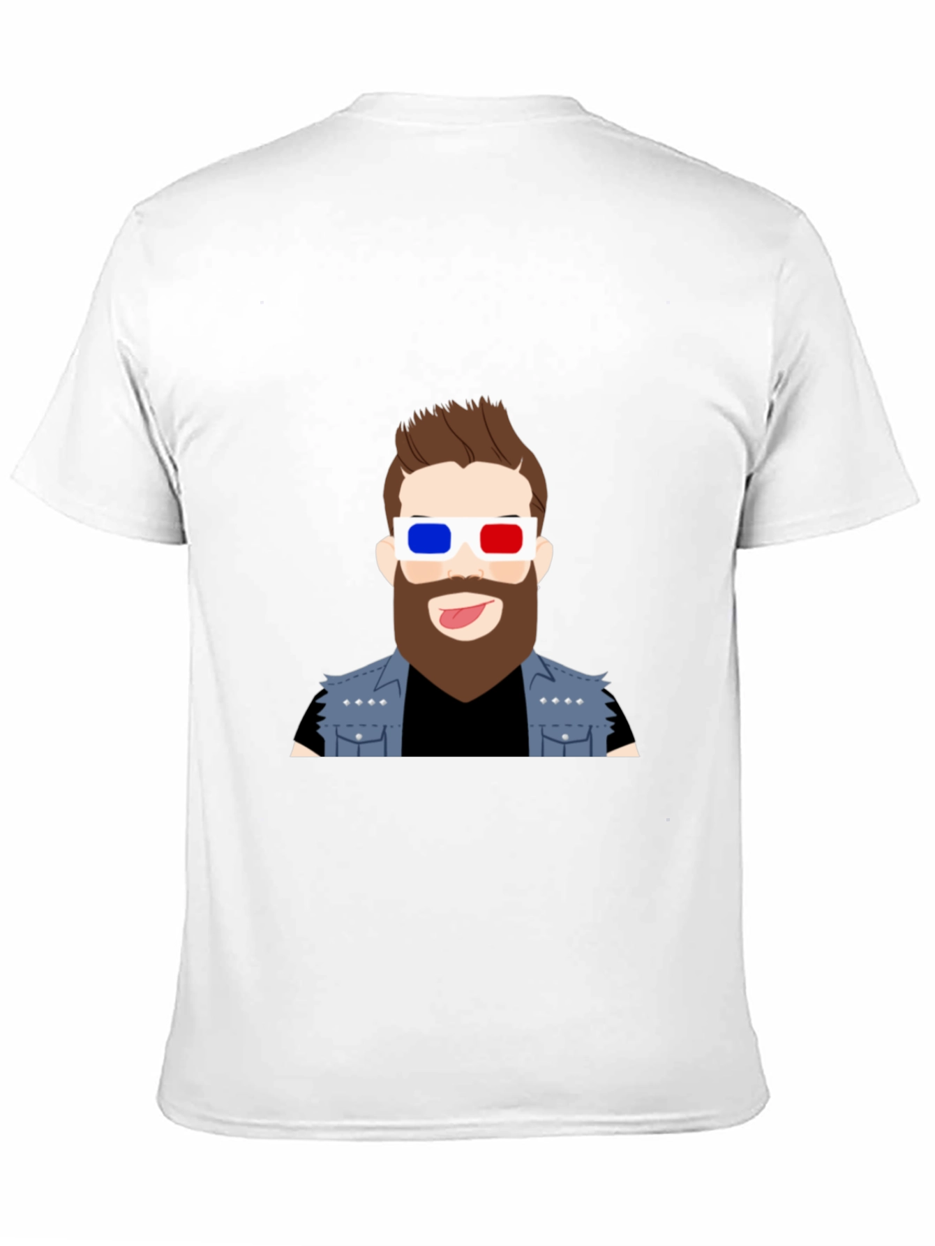 Cool Cartoon Graphic Tee - 3D Glasses Dude