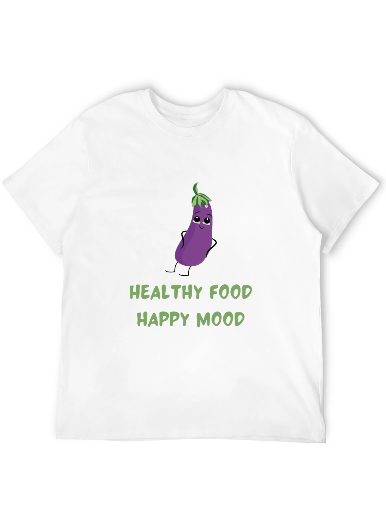 Healthy Food Happy Mood T-Shirt - Eggplant Graphic Tee