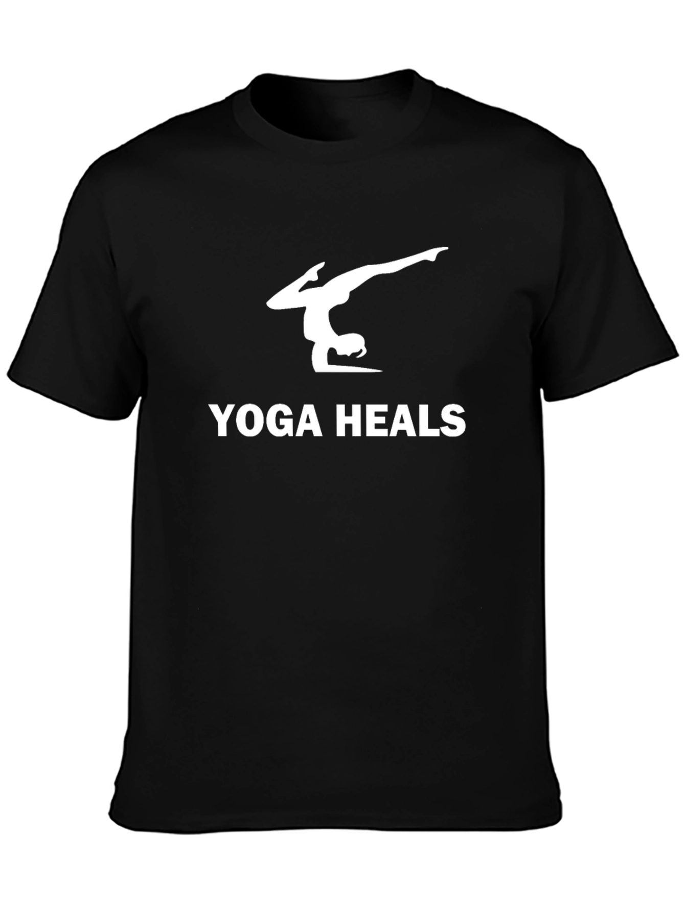 Yoga Heals Graphic Tee - Black Cotton Blend