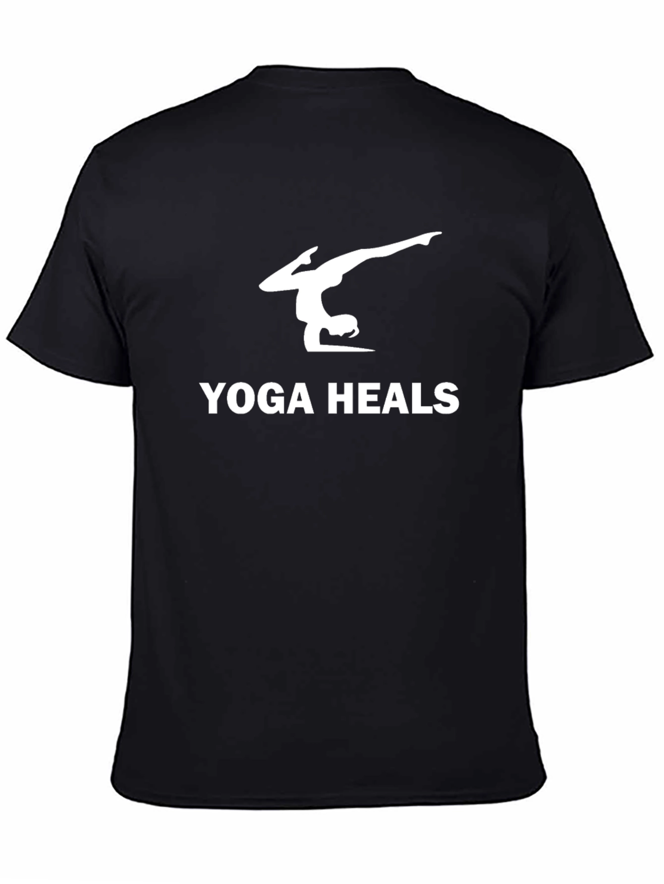 Yoga Heals Graphic Tee - Black Cotton Blend