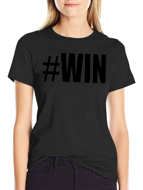 #WIN Black Graphic Tee - Mens Short Sleeve Crew Neck T-Shirt