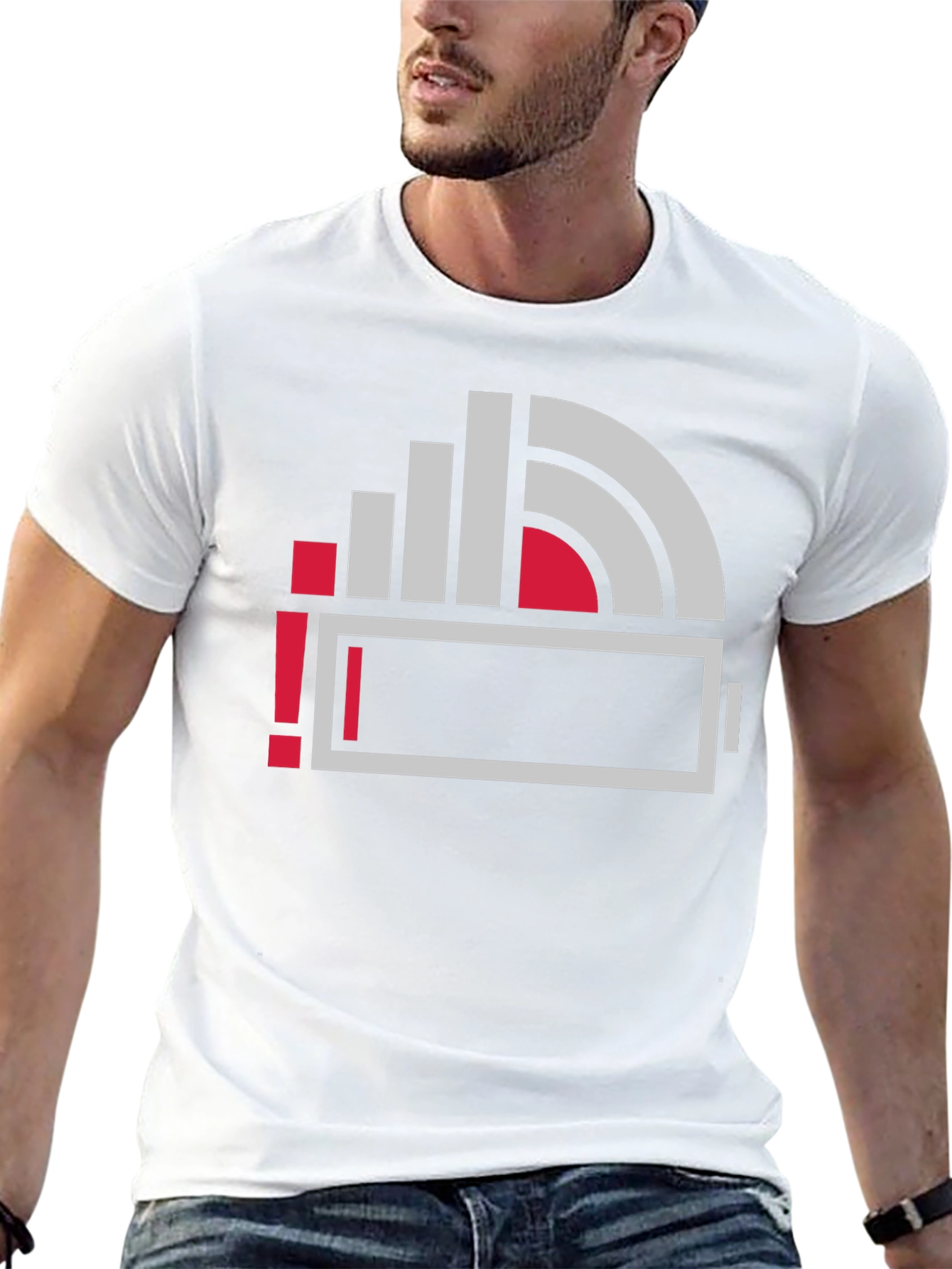Low Battery Icon Graphic Print T-Shirt
