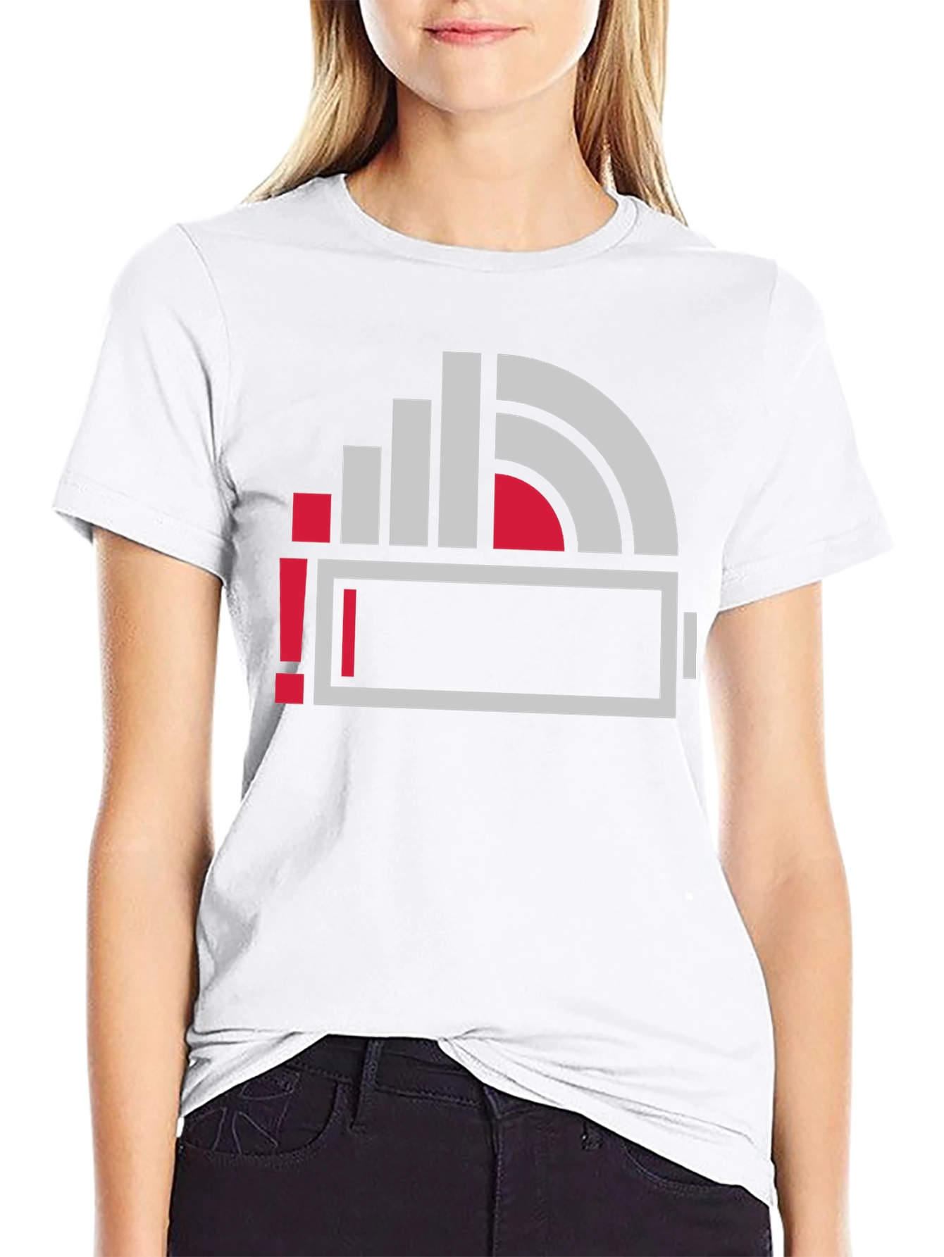 Low Battery Icon Graphic Print T-Shirt
