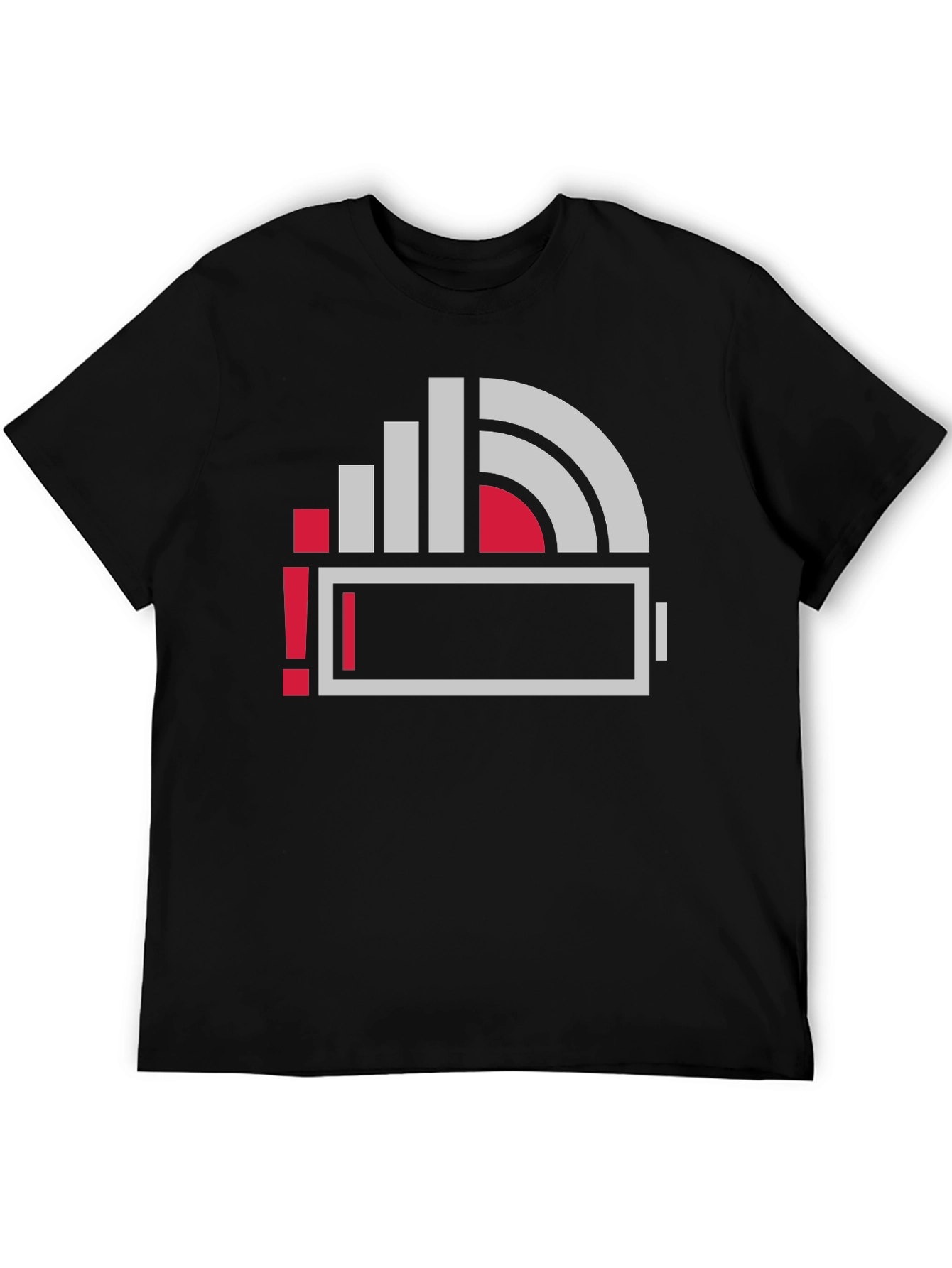 Low Battery Icon Graphic Print T-Shirt