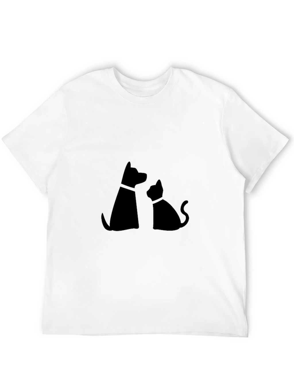 Dog & Cat Silhouette Graphic Tee - Black