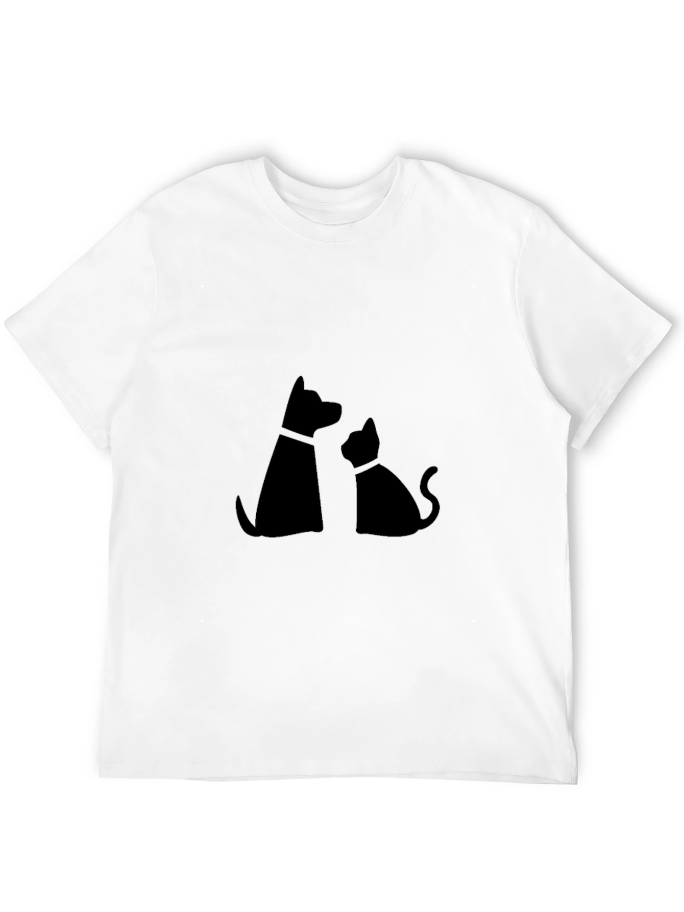 Dog & Cat Silhouette Graphic Tee - Black