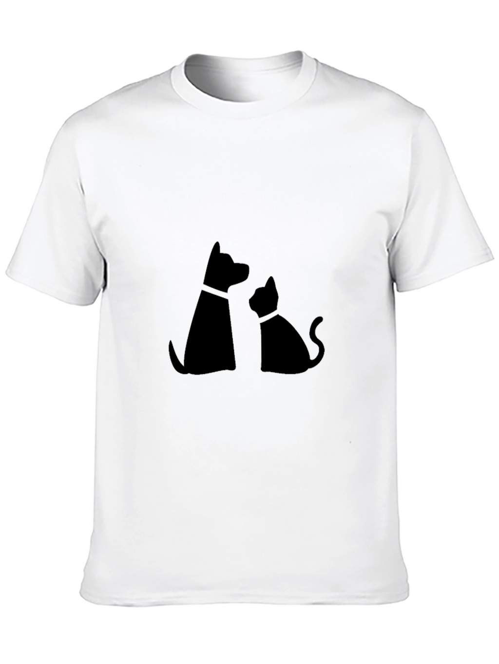 Dog & Cat Silhouette Graphic Tee - Black