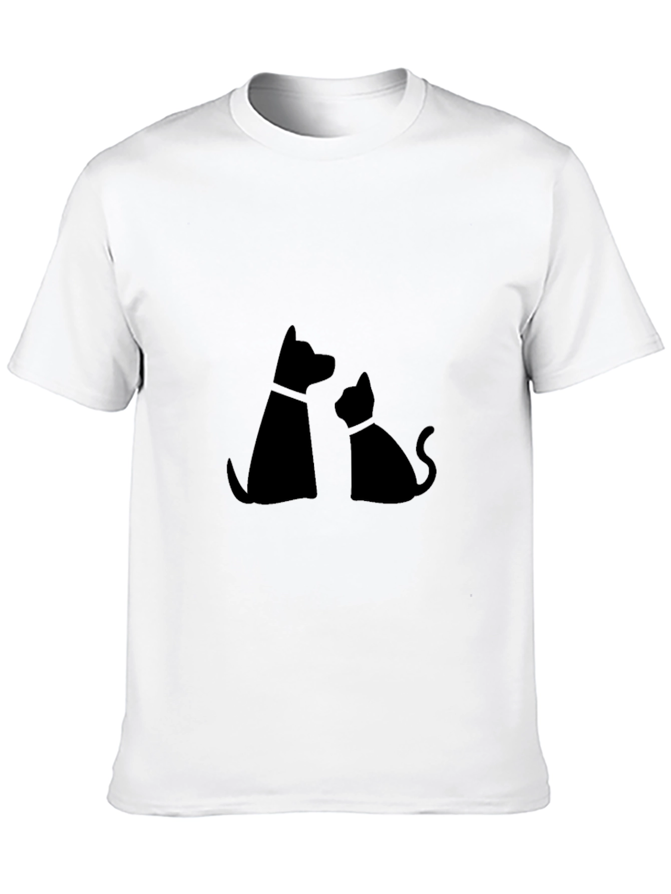 Dog & Cat Silhouette Graphic Tee - Black