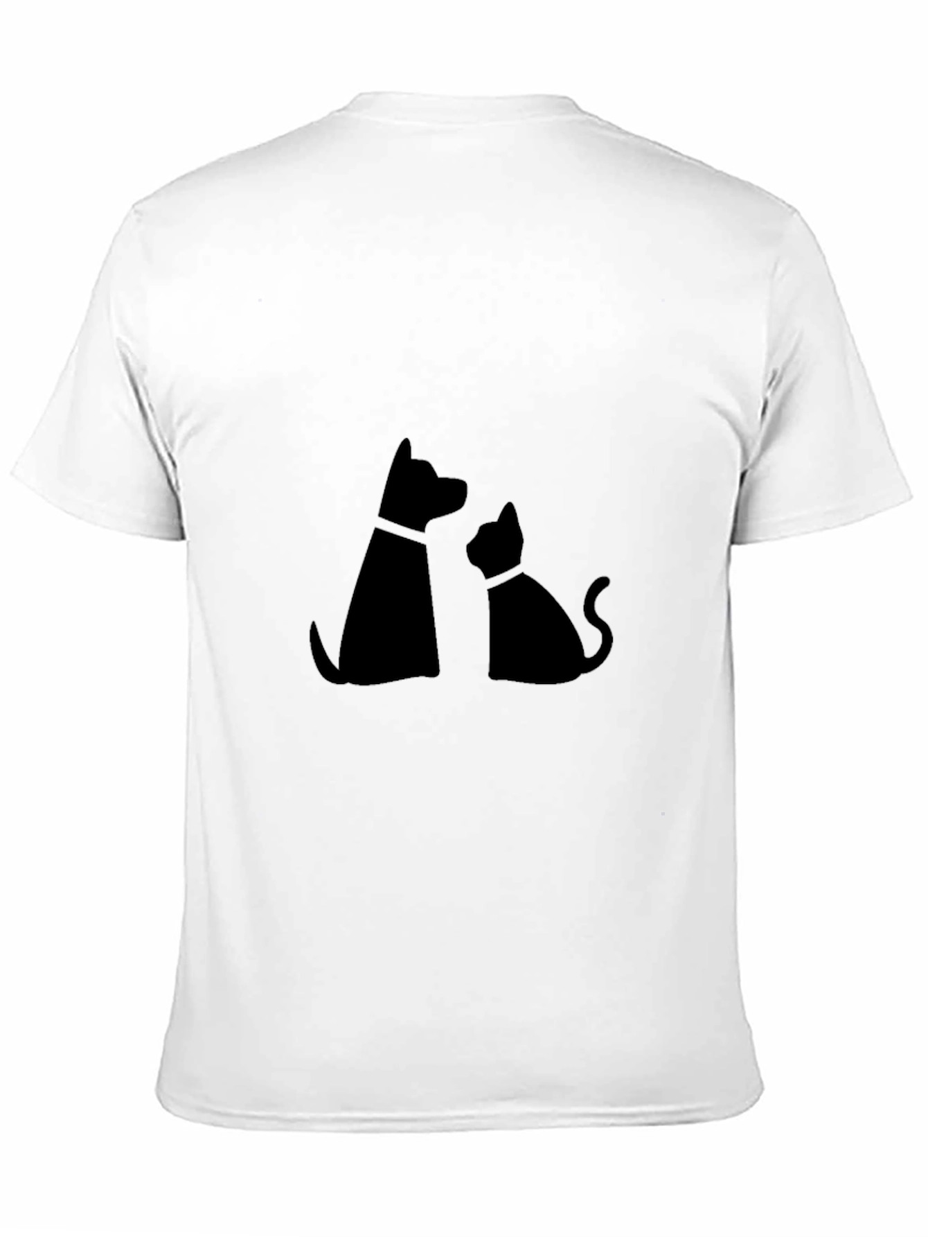 Dog & Cat Silhouette Graphic Tee - Black