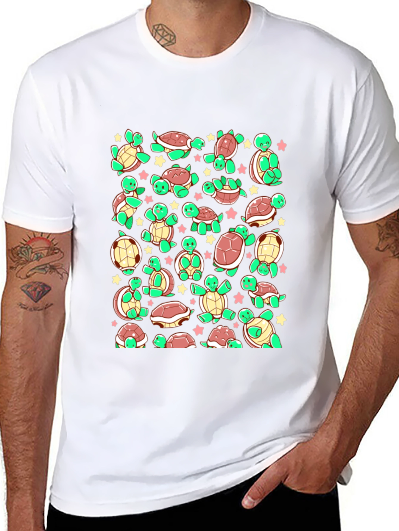 Turtle Print T-Shirt - Adorable Reptile Pattern