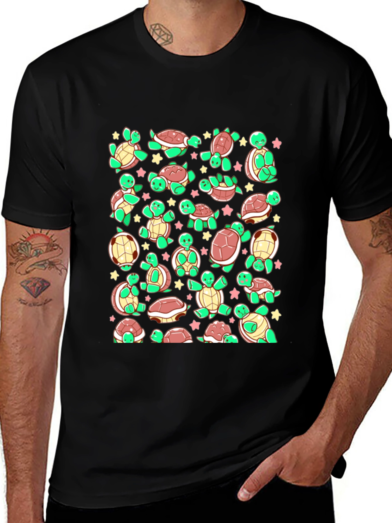 Turtle Print T-Shirt - Adorable Reptile Pattern