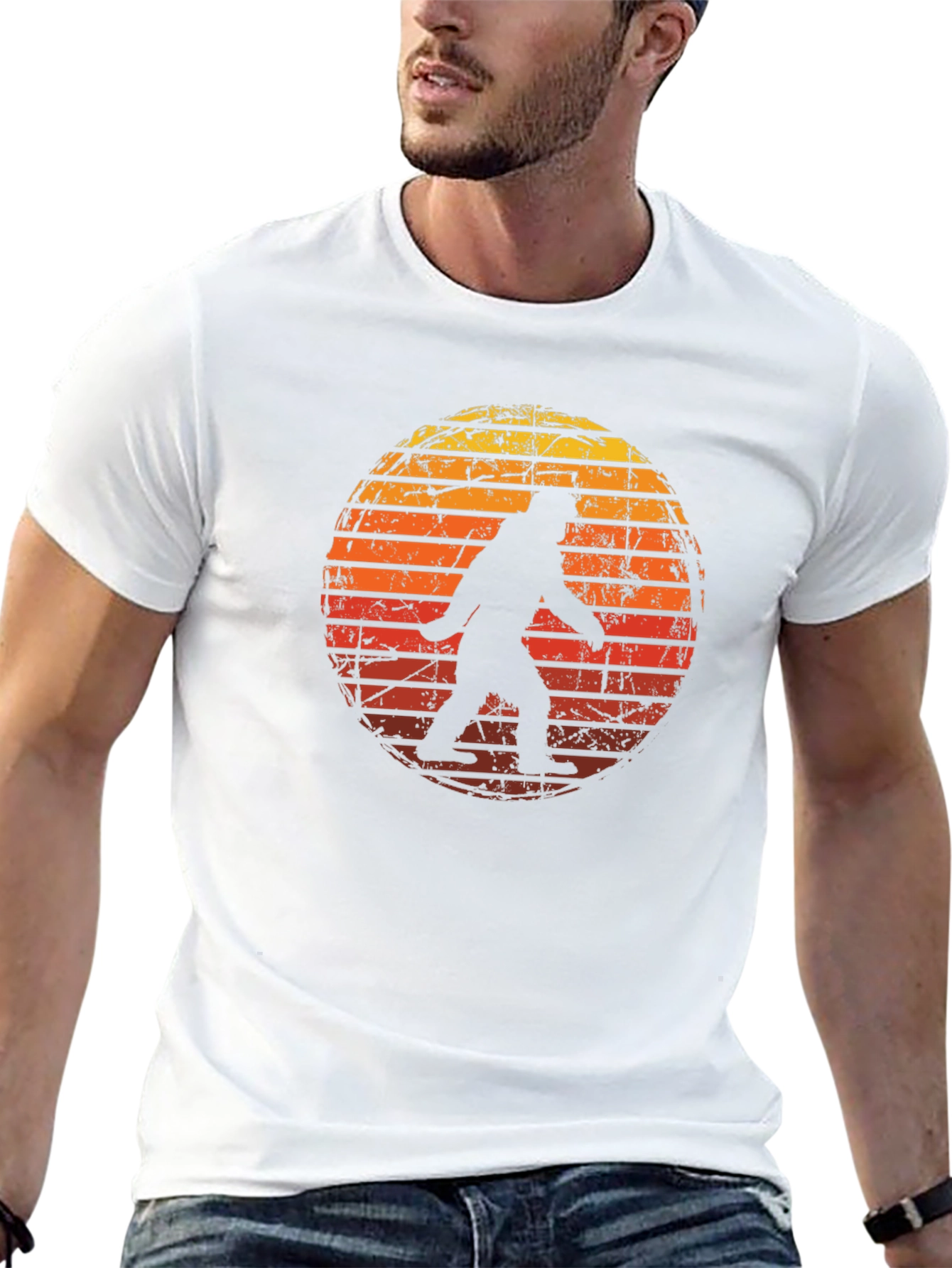 Bigfoot Sunset Graphic Tee - Black Cotton Shirt