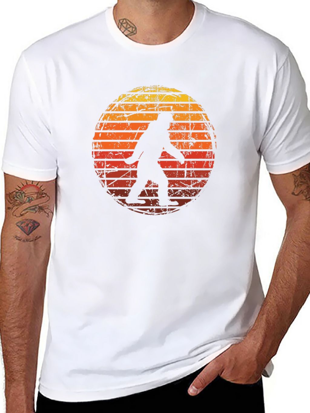 Bigfoot Sunset Graphic Tee - Black Cotton Shirt