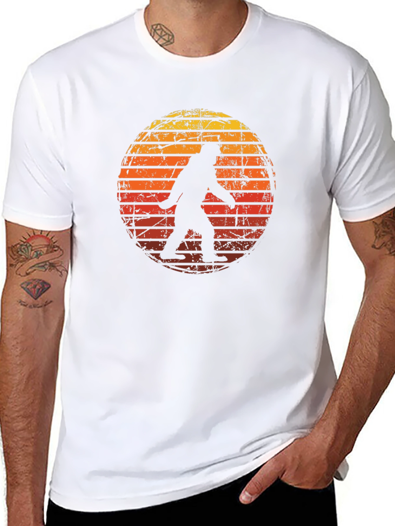 Bigfoot Sunset Graphic Tee - Black Cotton Shirt