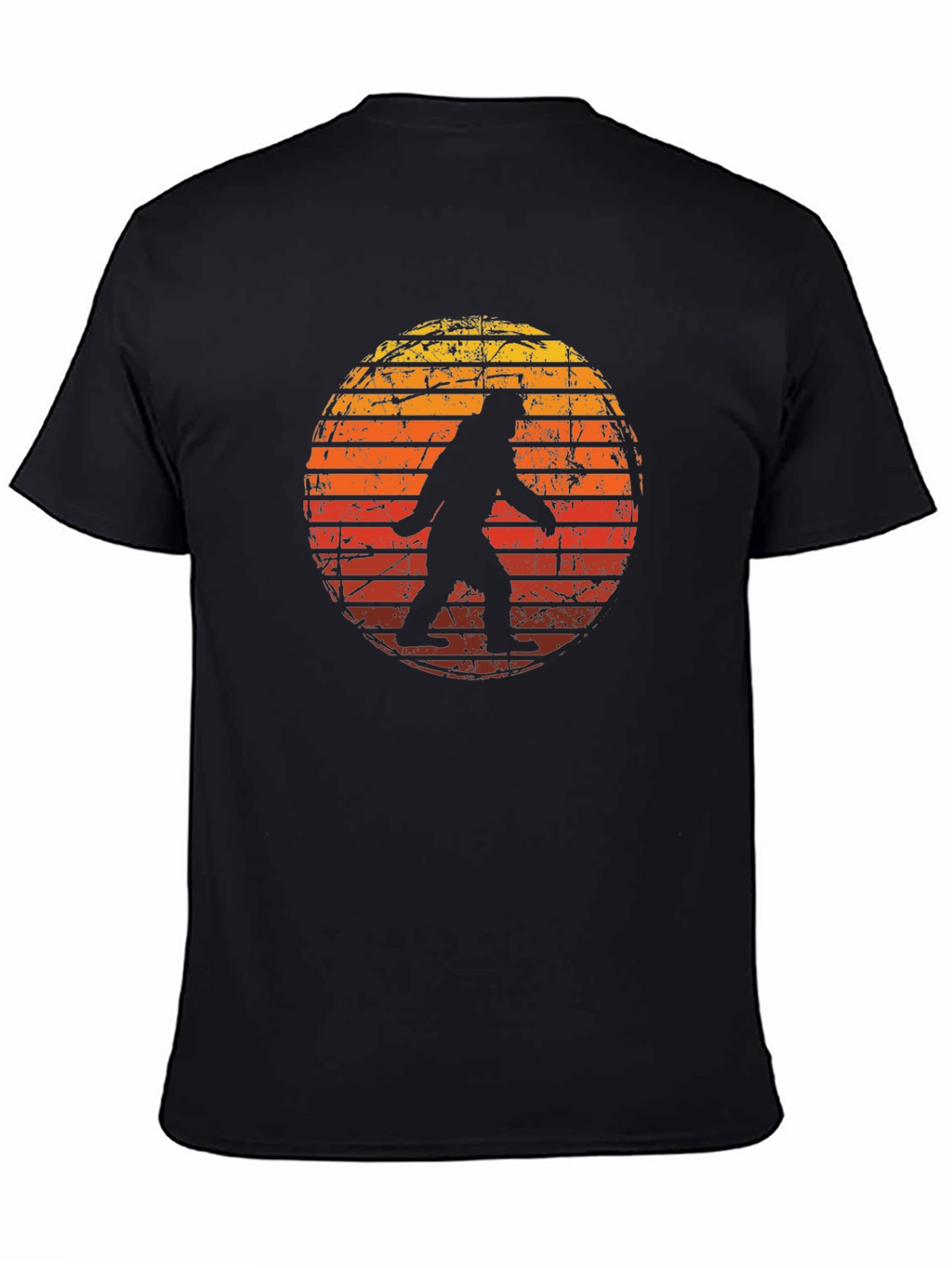 Bigfoot Sunset Graphic Tee - Black Cotton Shirt