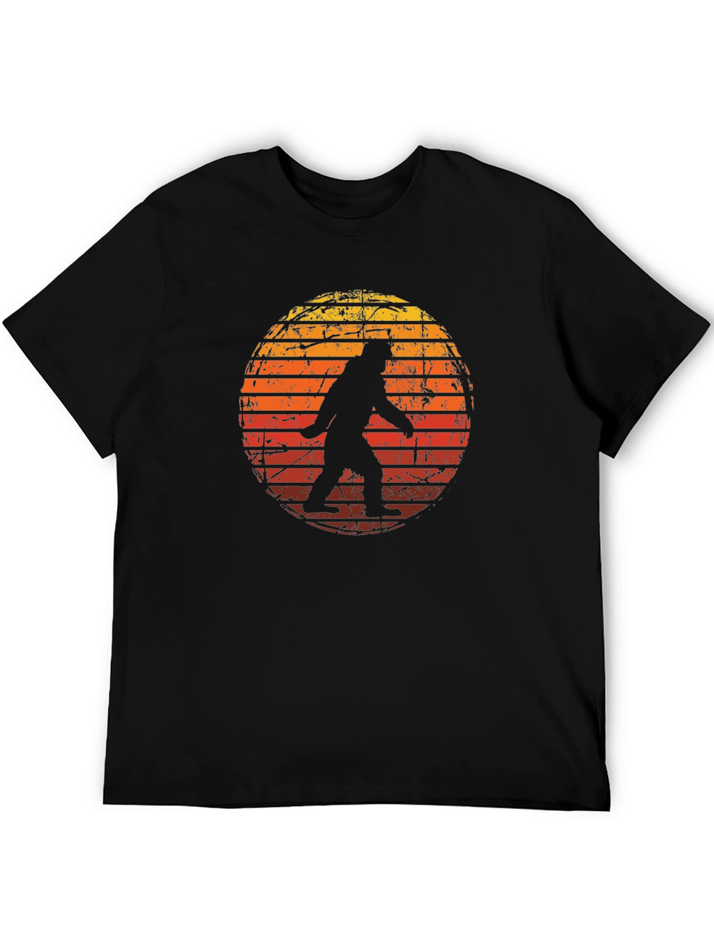 Bigfoot Sunset Graphic Tee - Black Cotton Shirt