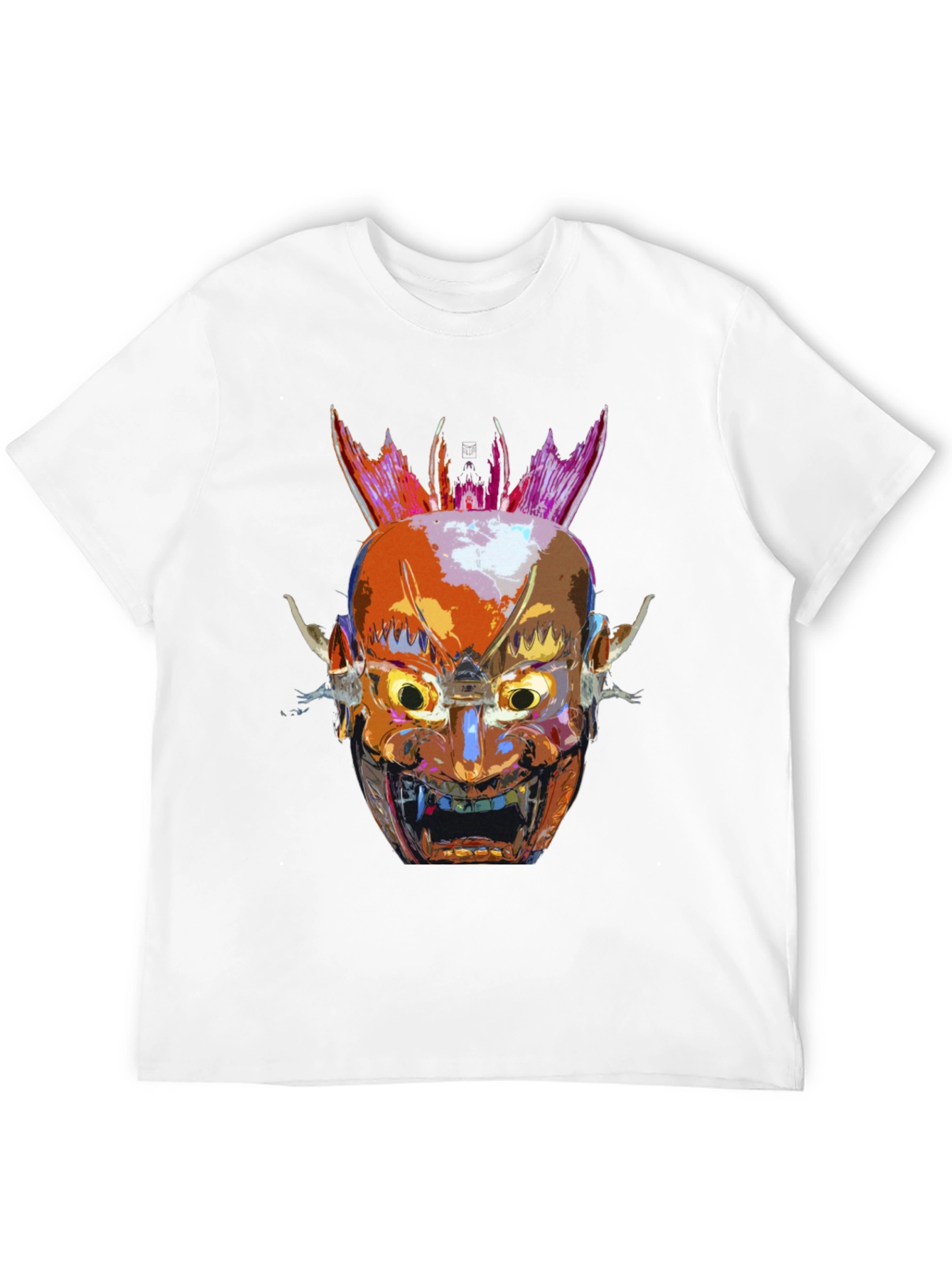 Demon Mask Graphic Tee - Edgy Streetwear