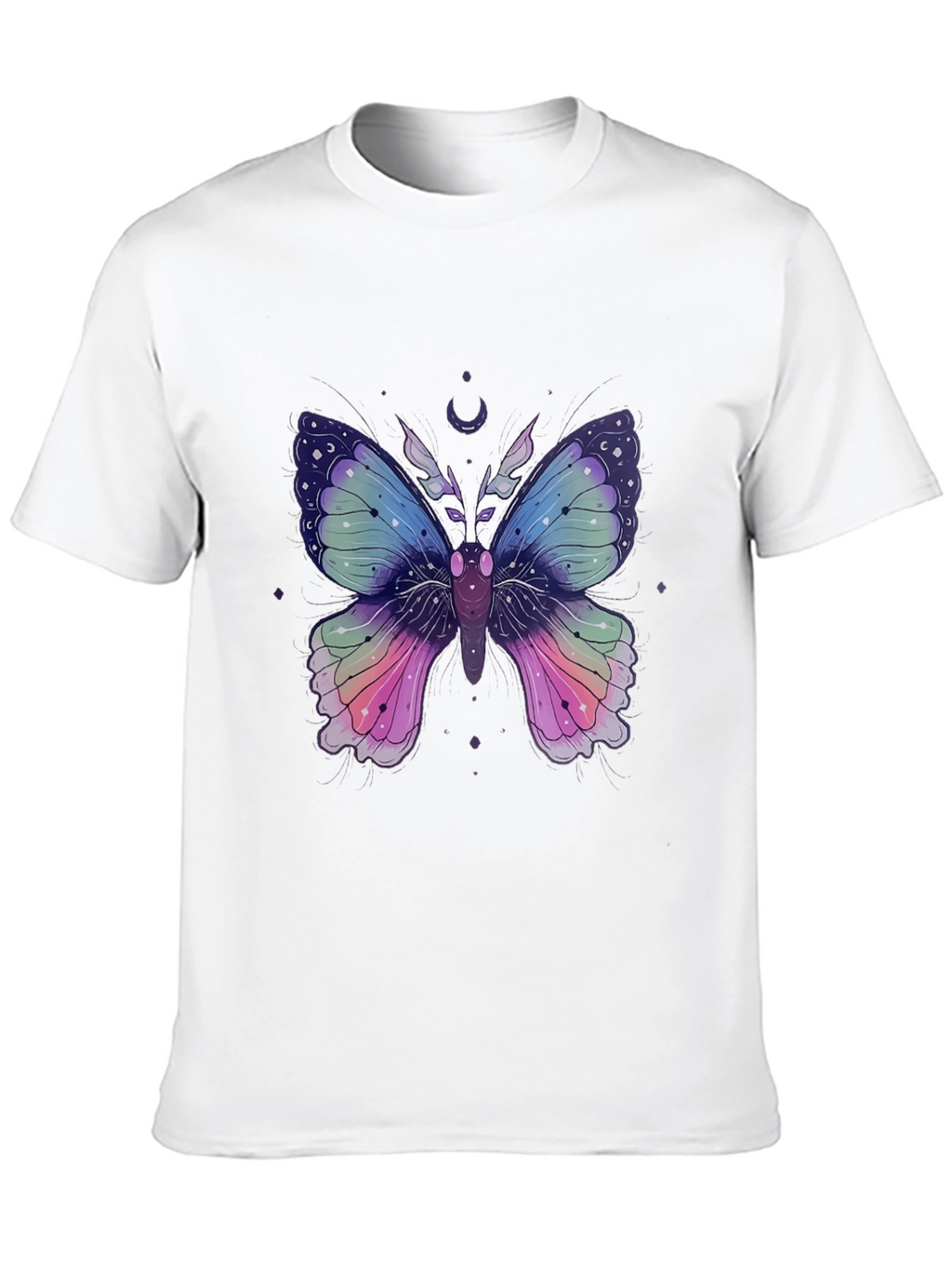 Mystic Moon Butterfly Graphic Tee - Stylish Mens T-Shirt