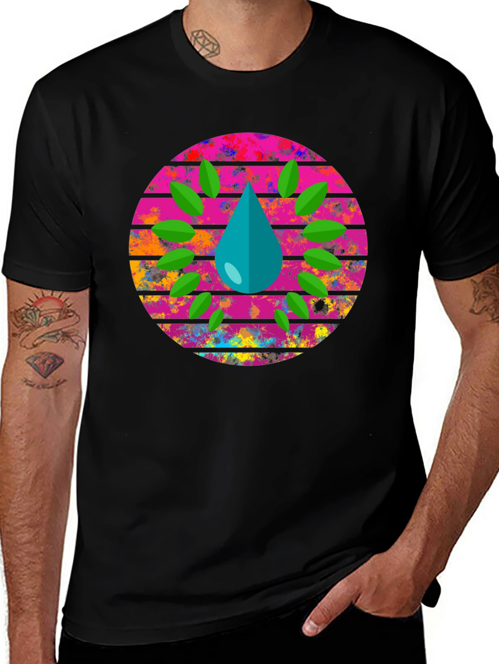 Eco Drop Black Graphic Tee