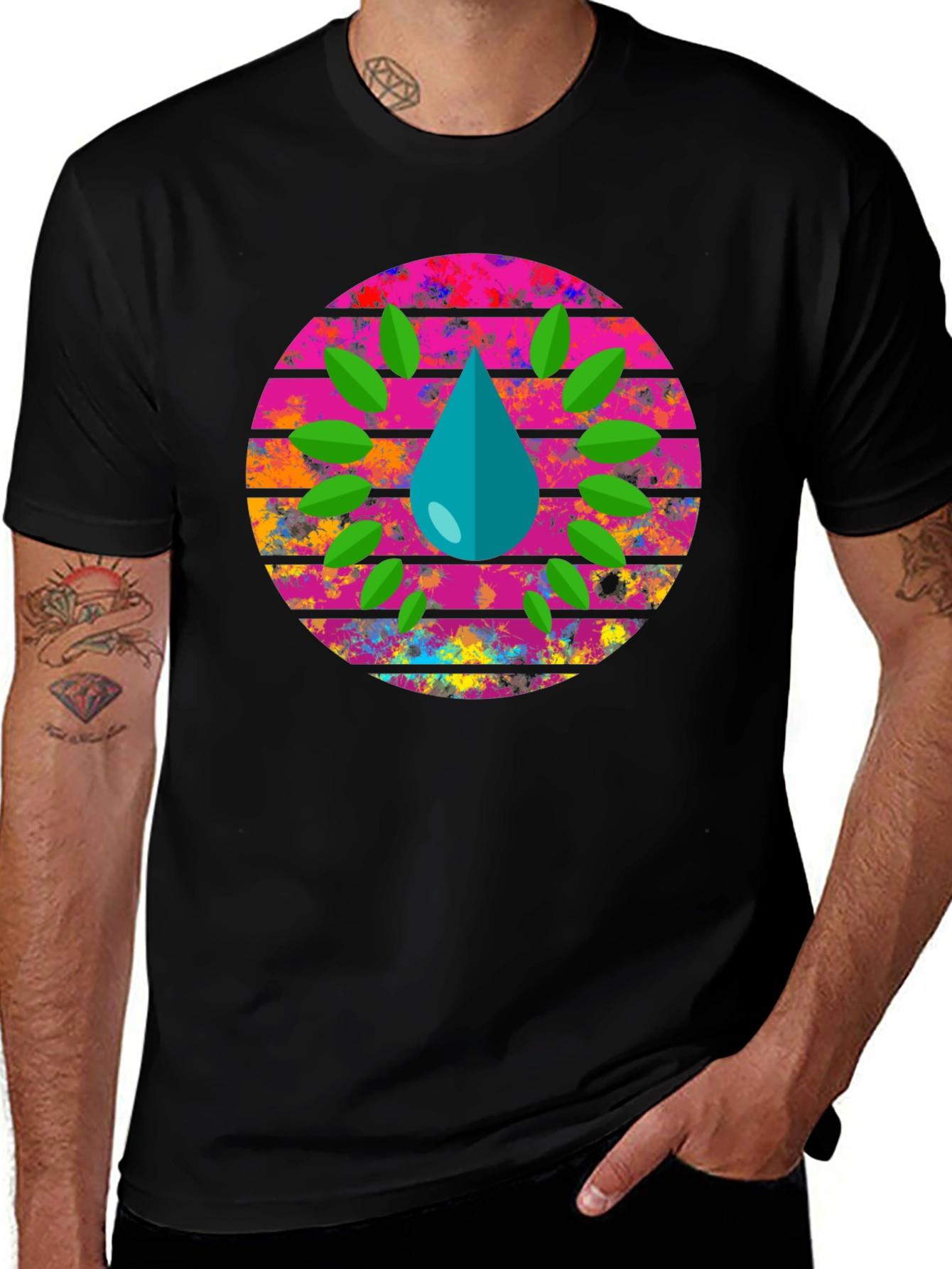 Eco Drop Black Graphic Tee