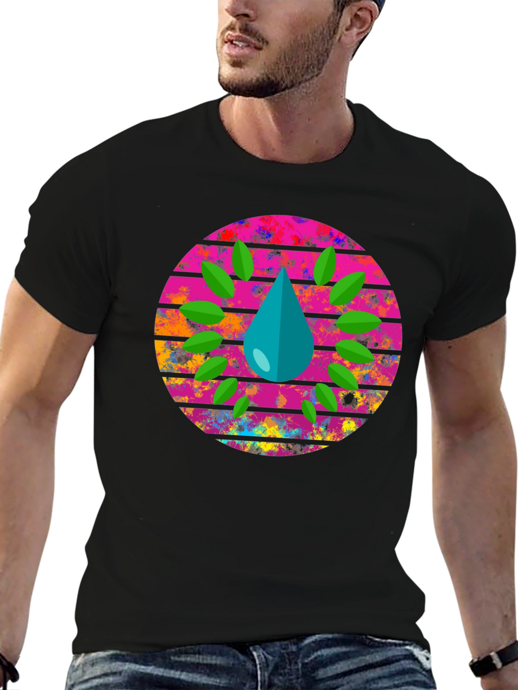 Eco Drop Black Graphic Tee