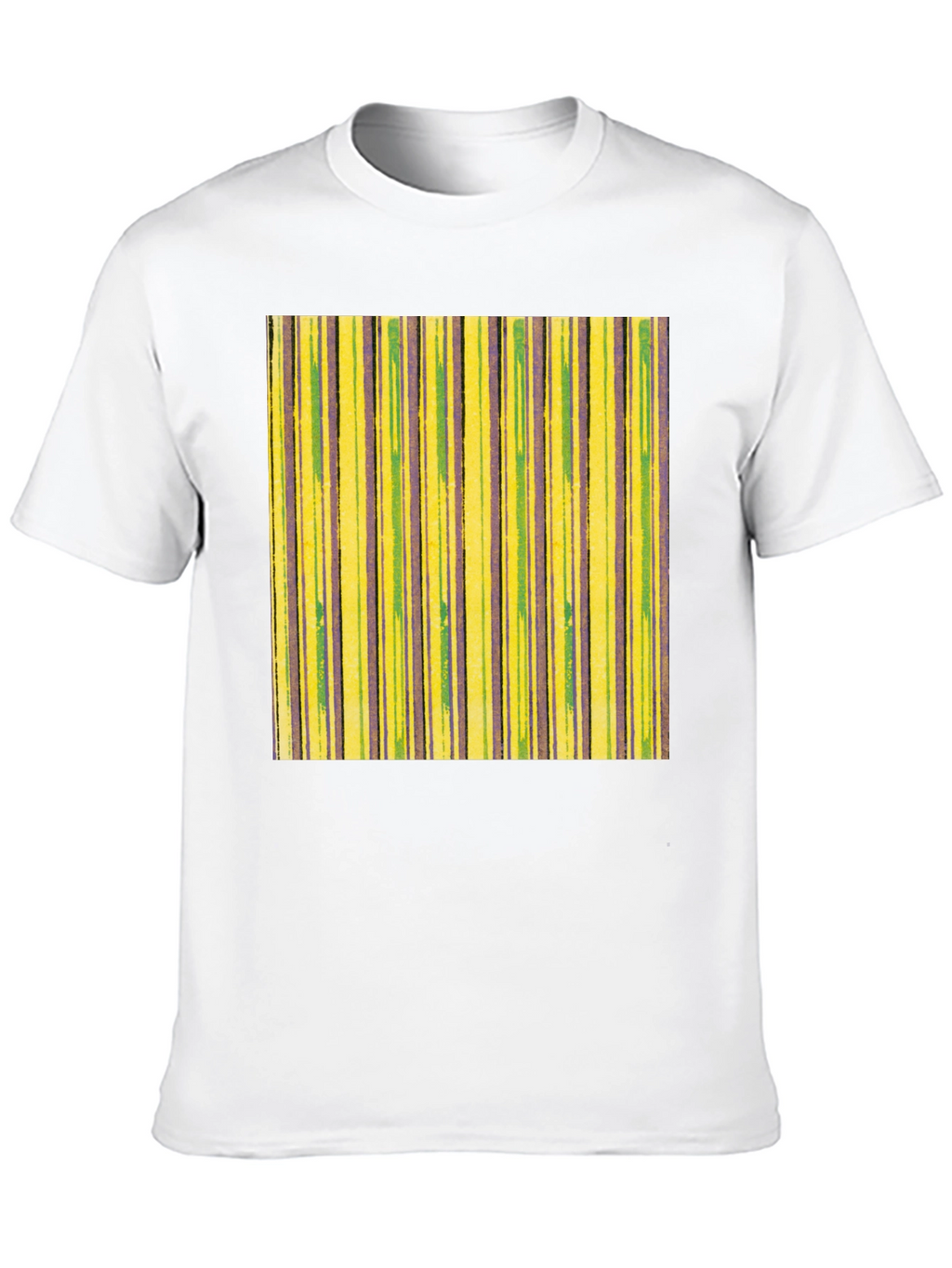 Striped T-Shirt in Yellow Green and Purple