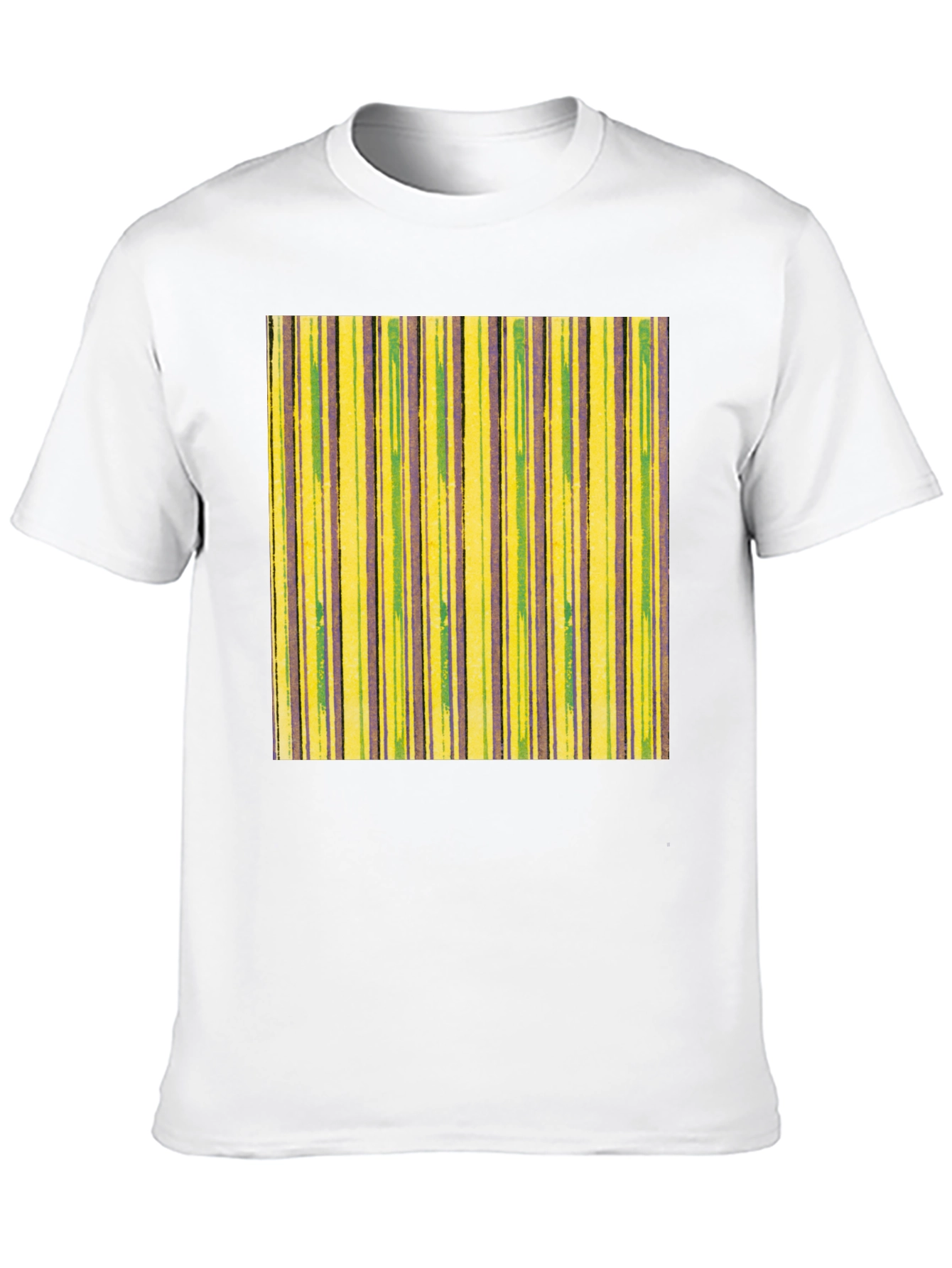 Striped T-Shirt in Yellow Green and Purple