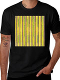 Striped T-Shirt in Yellow Green and Purple