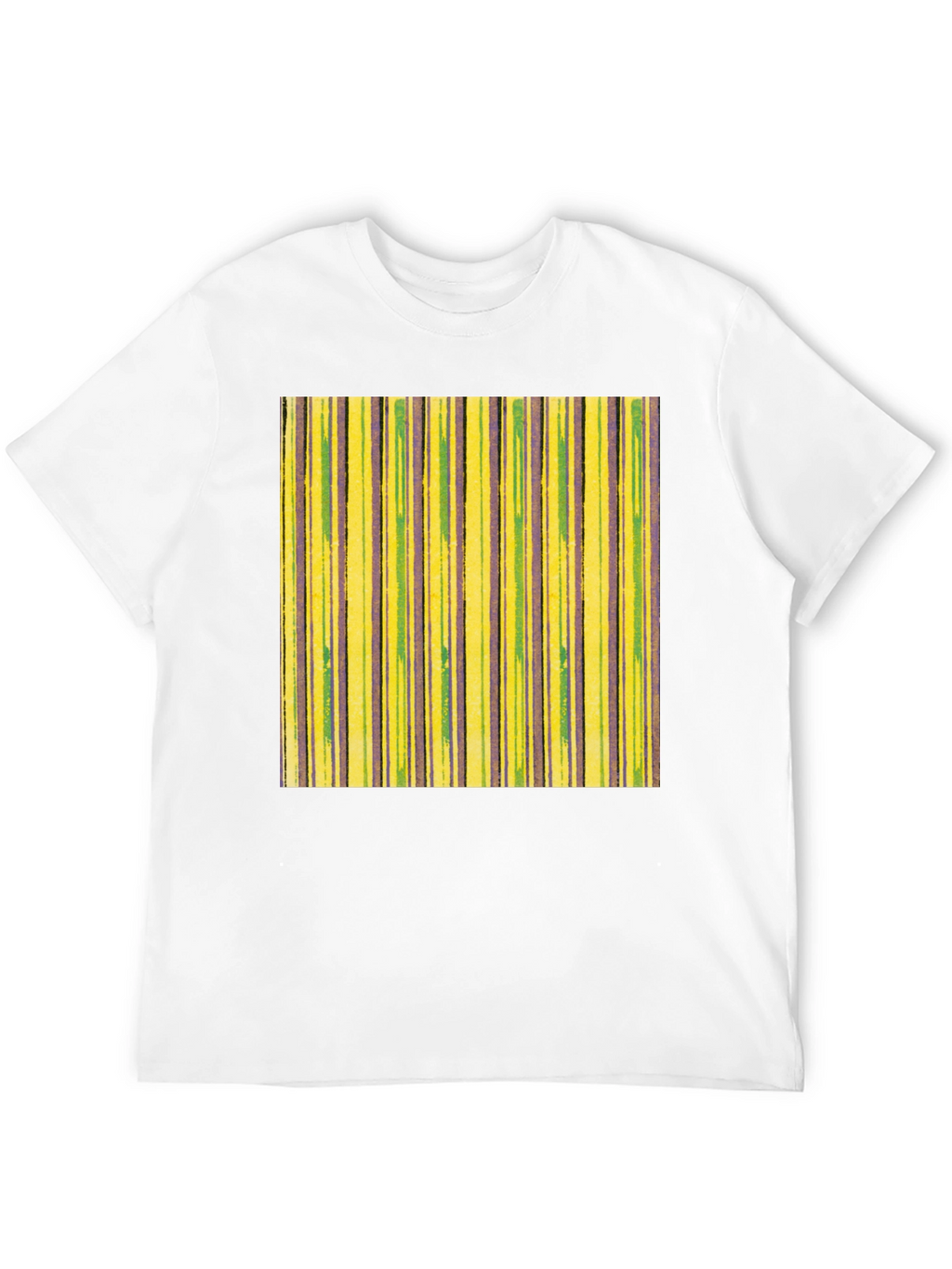 Striped T-Shirt in Yellow Green and Purple
