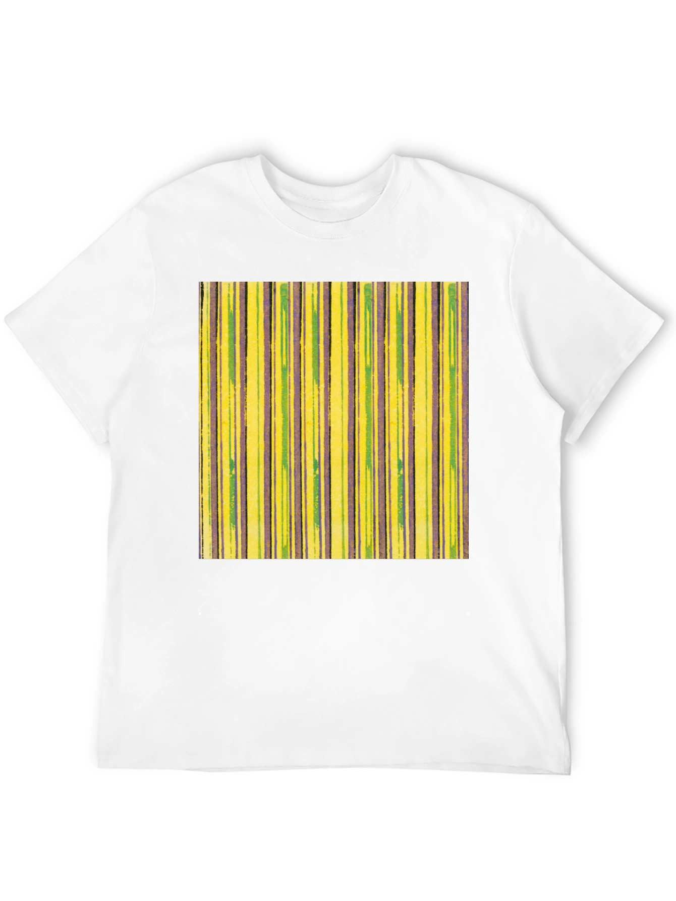 Striped T-Shirt in Yellow Green and Purple