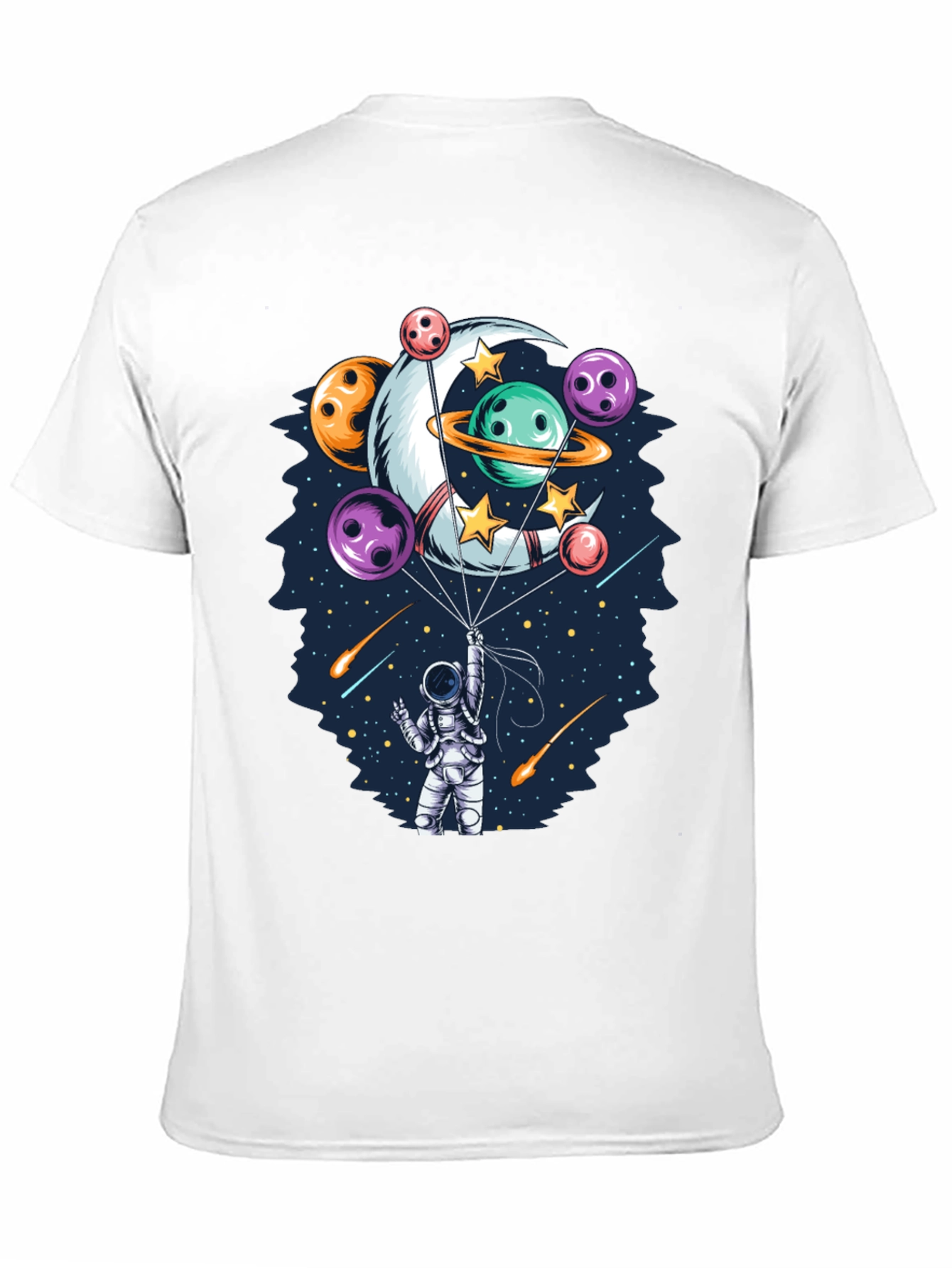 Astronaut Bowling Planet T-Shirt