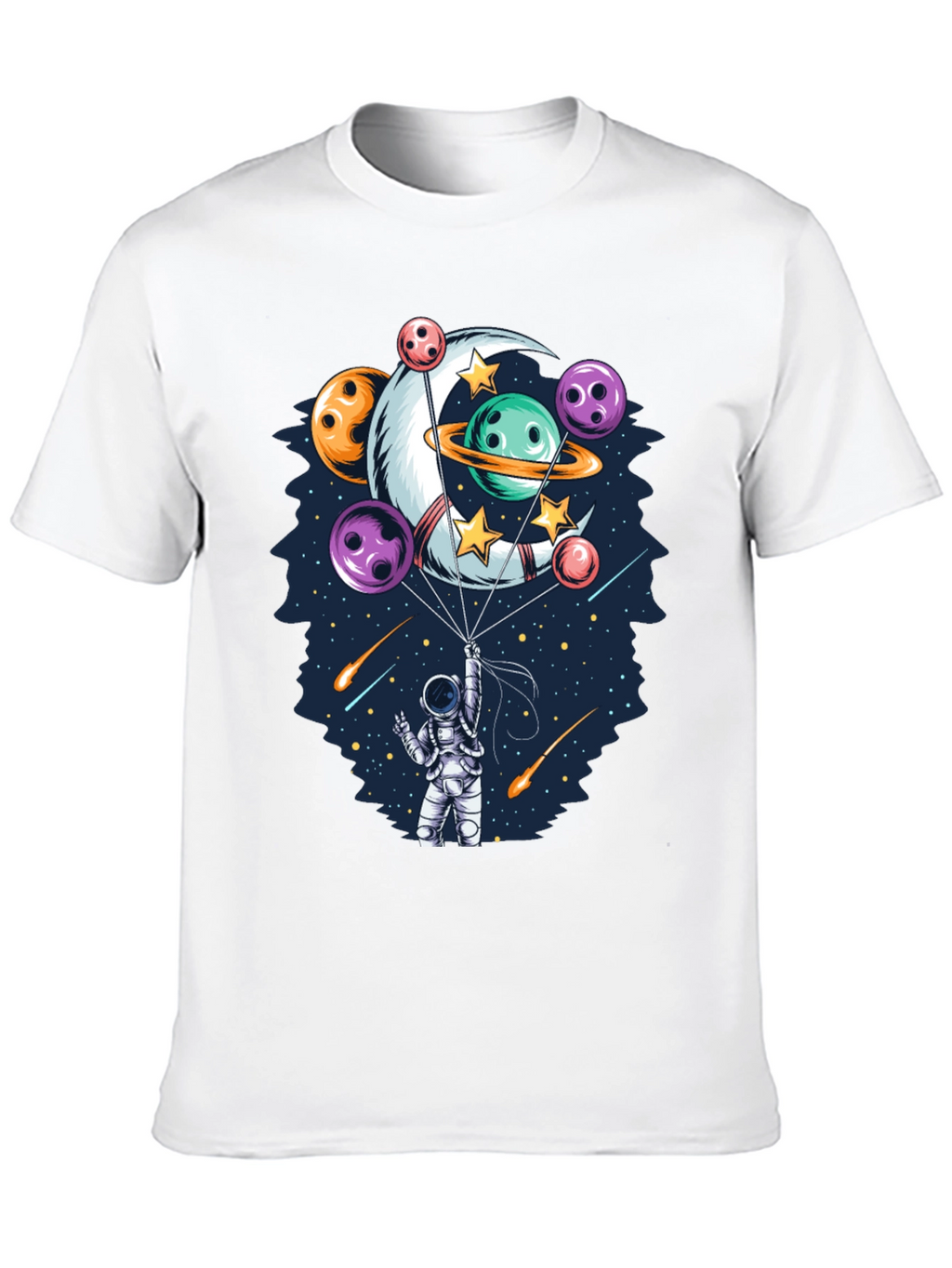 Astronaut Bowling Planet T-Shirt