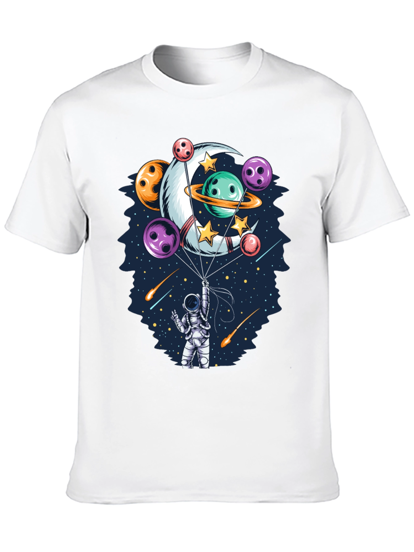 Astronaut Bowling Planet T-Shirt