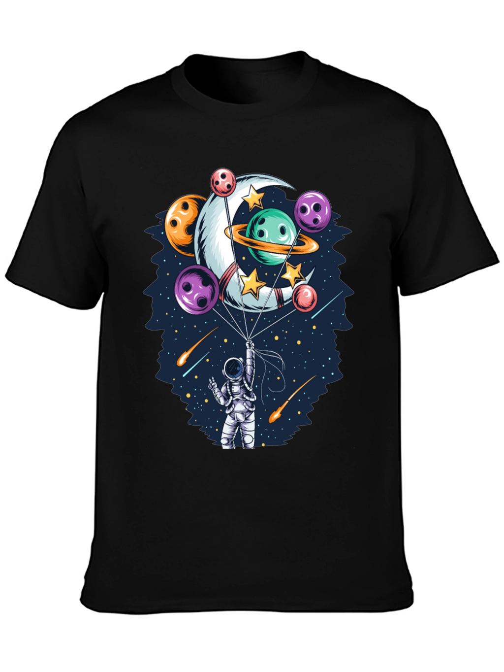 Astronaut Bowling Planet T-Shirt