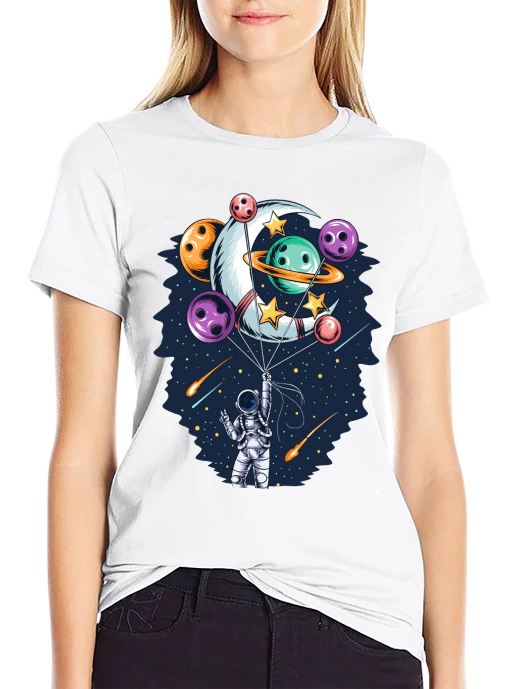 Astronaut Bowling Planet T-Shirt