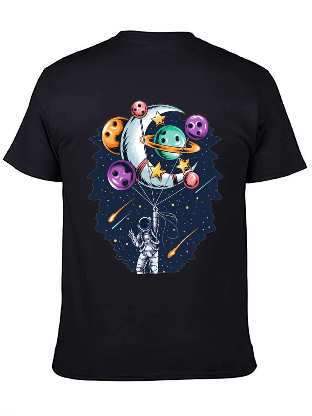Astronaut Bowling Planet T-Shirt