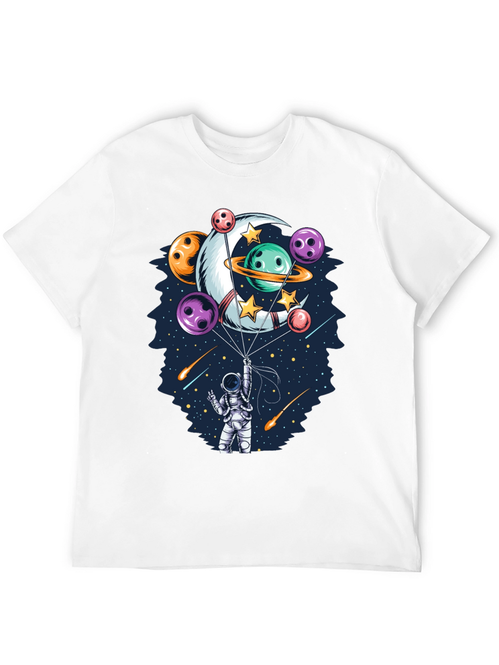 Astronaut Bowling Planet T-Shirt