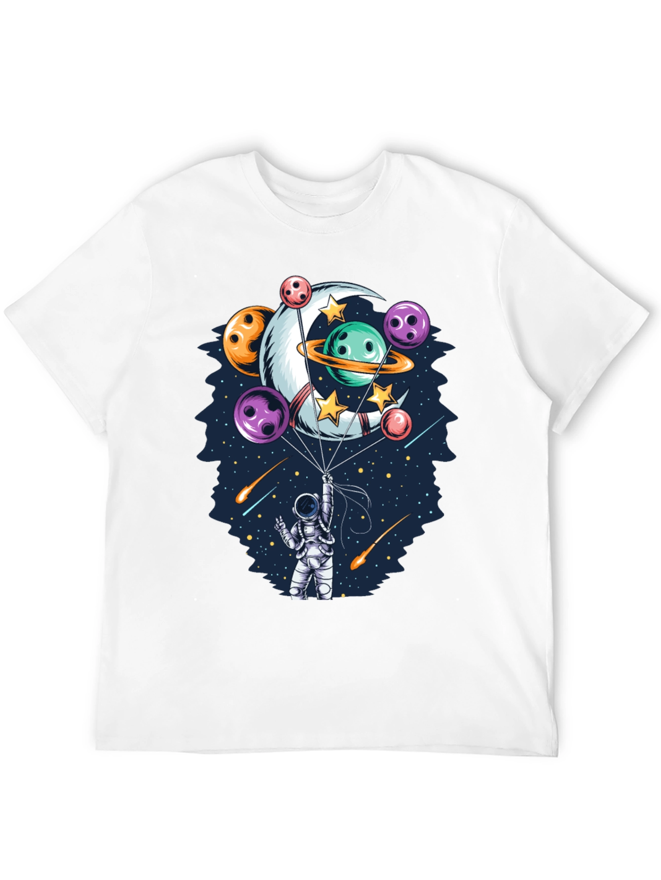 Astronaut Bowling Planet T-Shirt