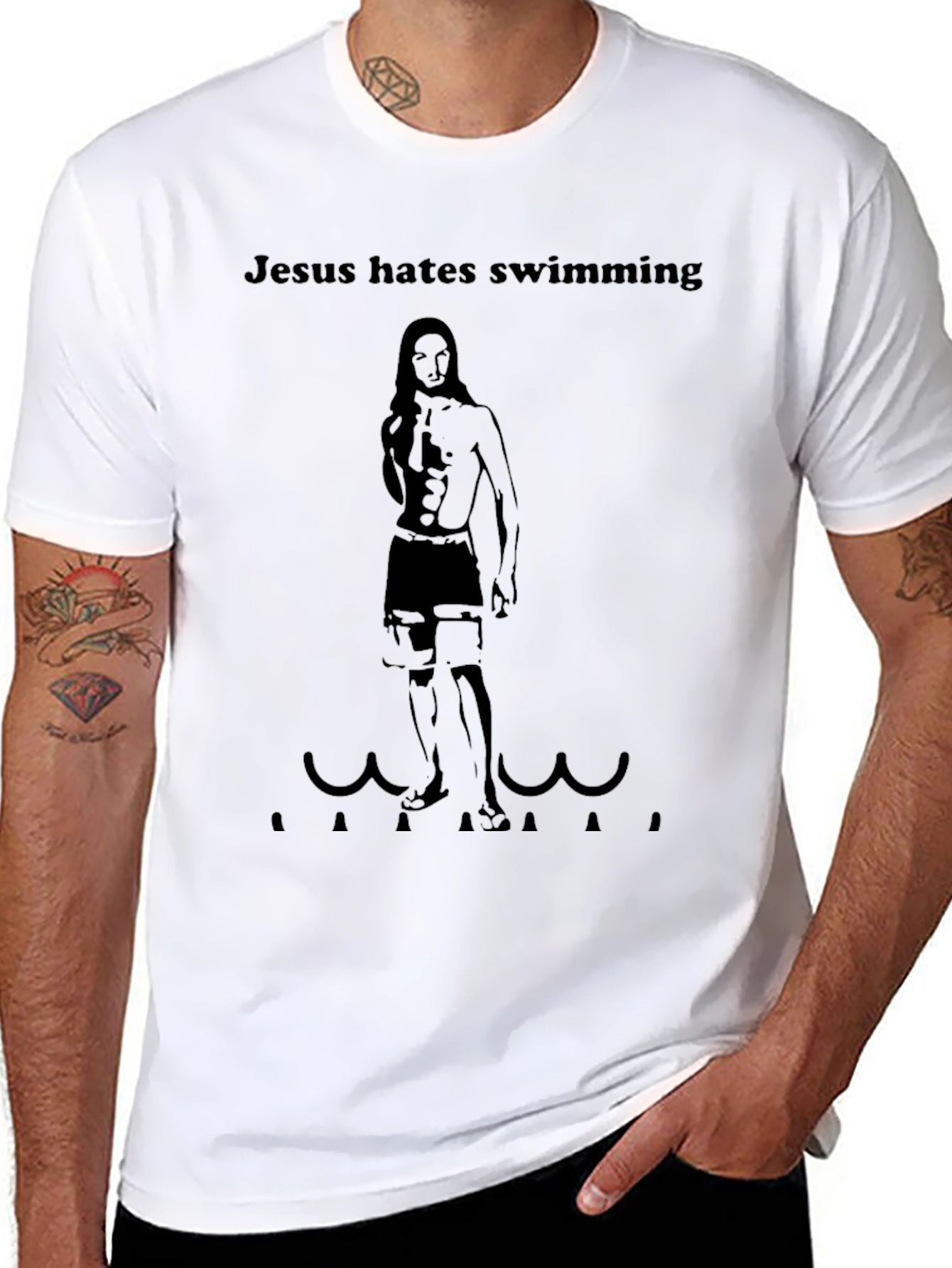 Jesus Hates Swimming Graphic T-Shirt