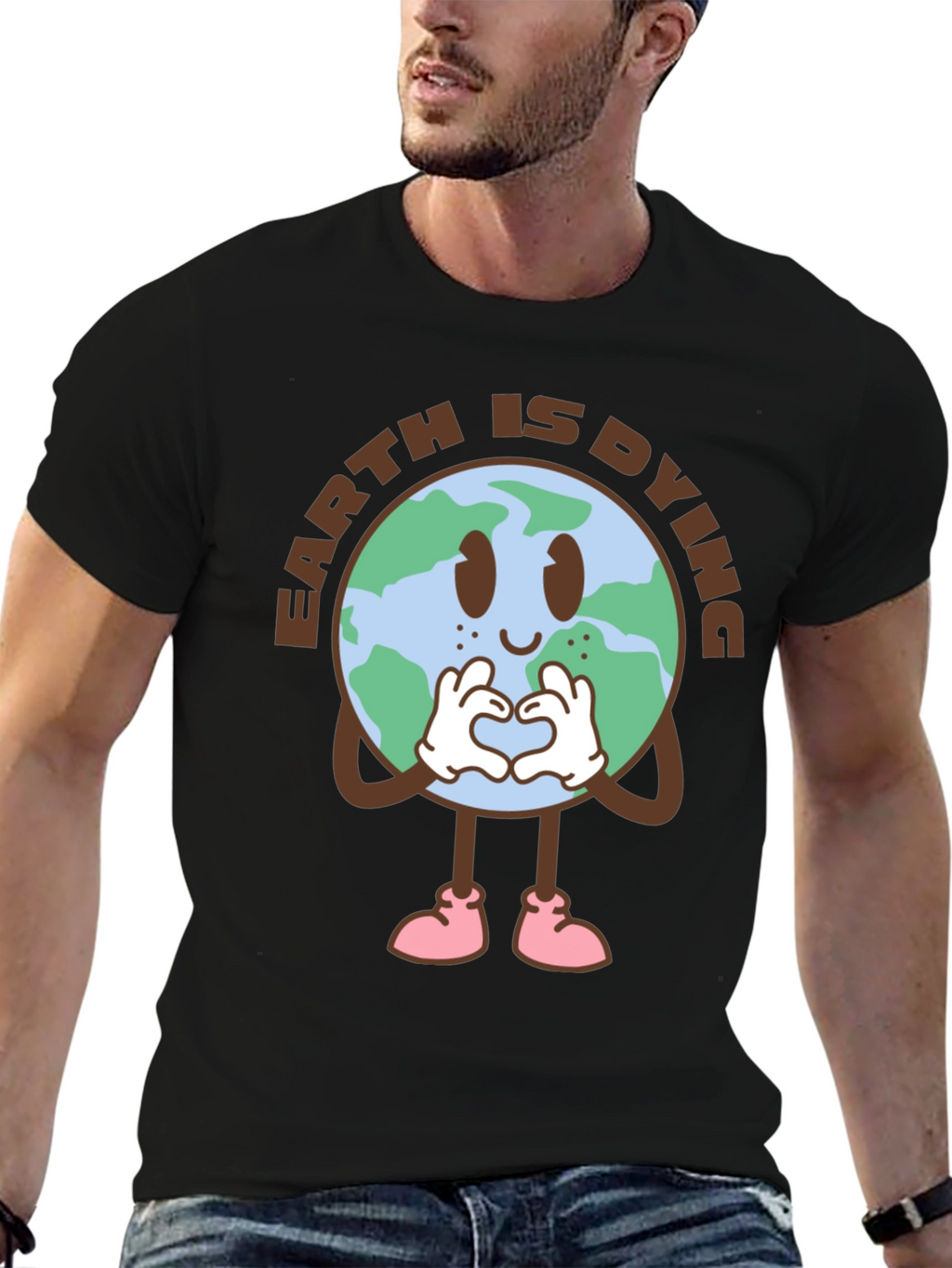 Earth is Dying Graphic T-Shirt - Black Cotton Tee