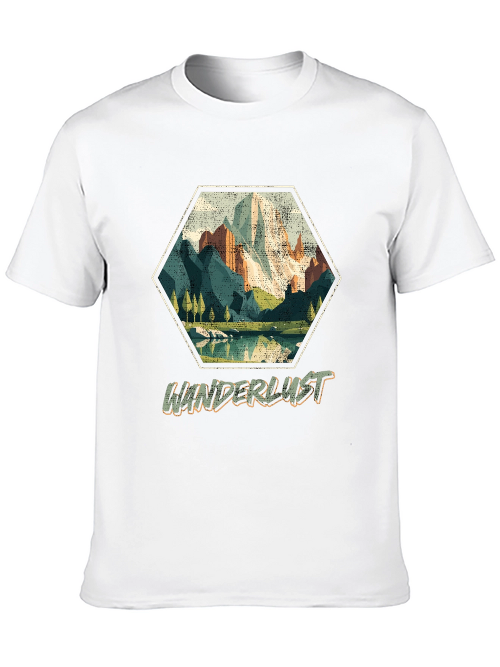 Wanderlust Mountain Hex Graphic T-Shirt
