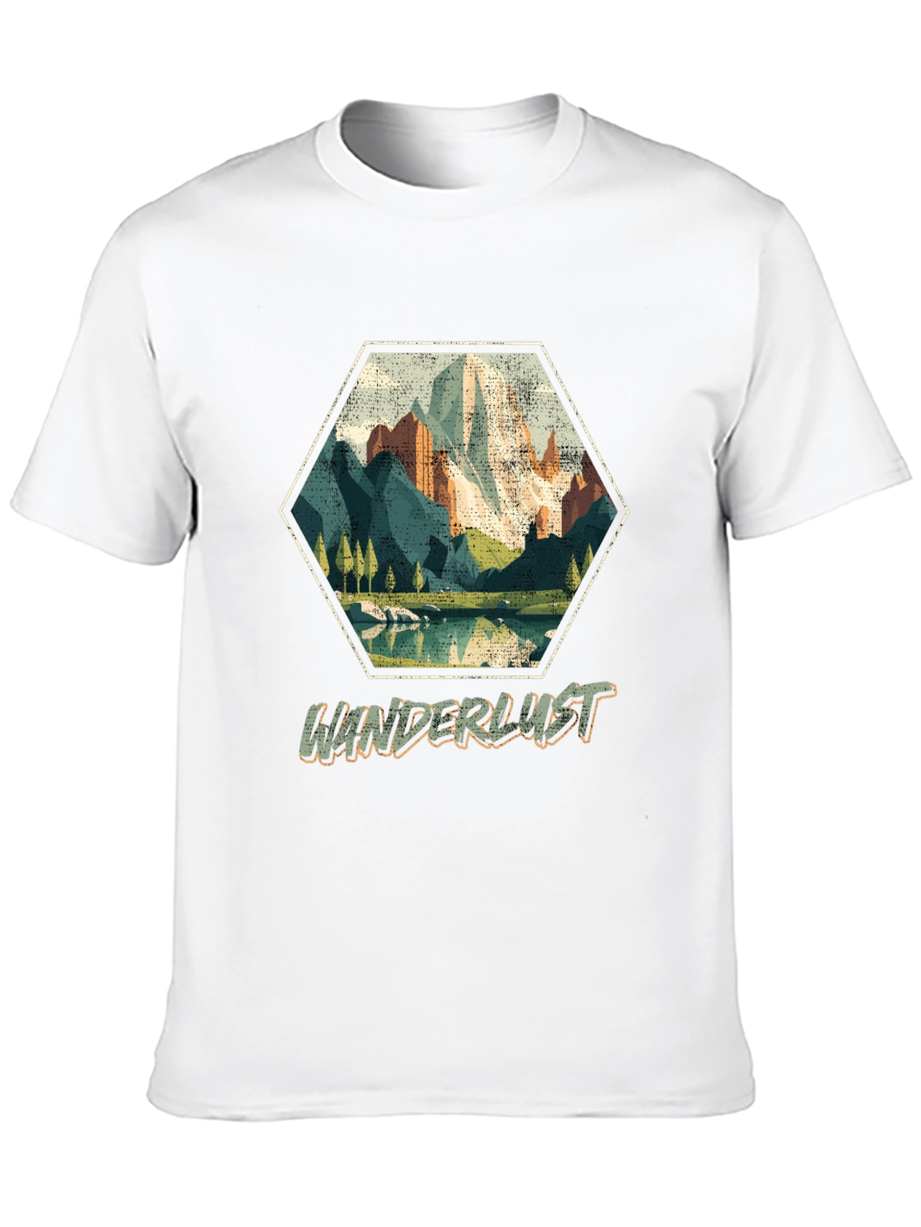 Wanderlust Mountain Hex Graphic T-Shirt