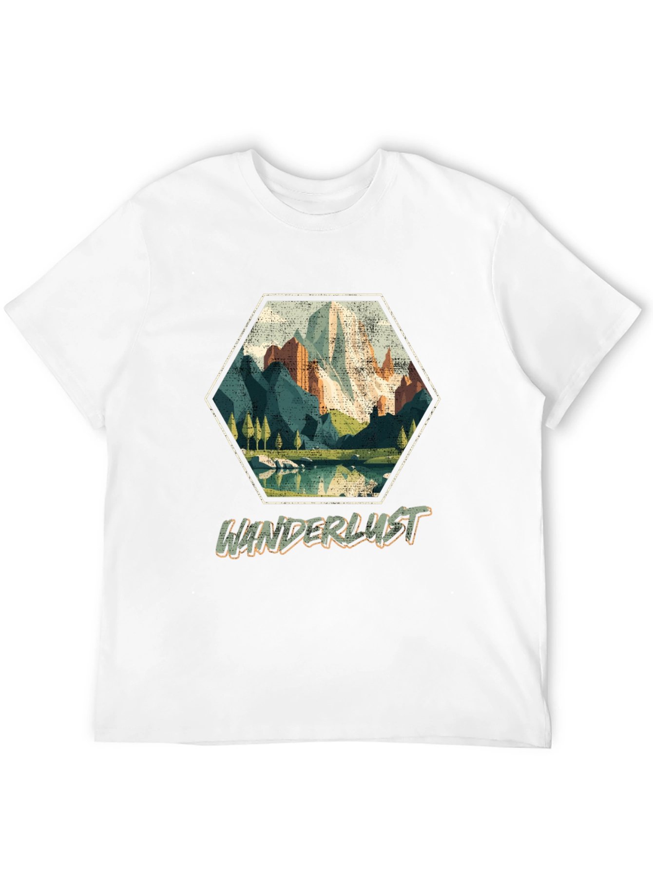 Wanderlust Mountain Hex Graphic T-Shirt