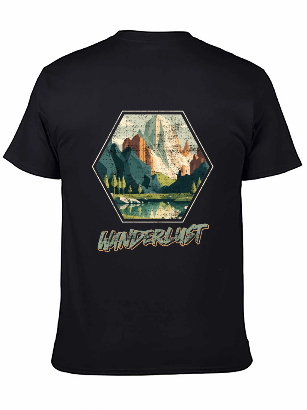 Wanderlust Mountain Hex Graphic T-Shirt